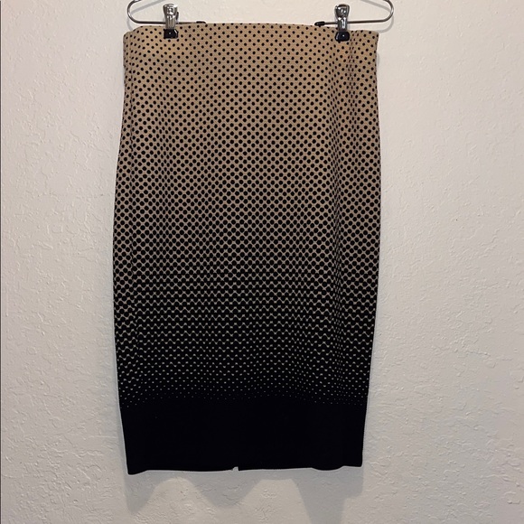 Vintage Tan and Black Women's Skirt with polka dots - Picture 1 of 6